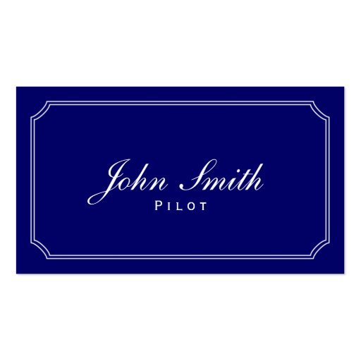 Classic Blue Pilot/Aviator Business Card (front side)