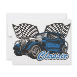 Classic Blue Sedan Personalized Invitation