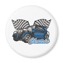 Classic Blue Sedan magnets by classichotrods Classic Blue Sedan magnets