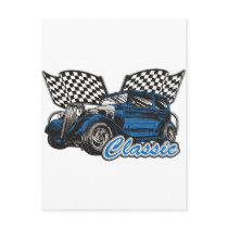 Classic Blue Sedan postcards by classichotrods Classic Blue Sedan postcards