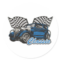 Classic Blue Sedan stickers by classichotrods Classic Blue Sedan stickers