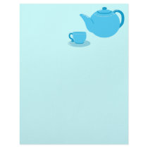 Classic Blue Teapot Custom Letterhead