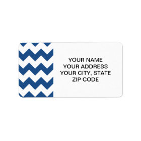 Classic Blue White Chevron Pattern Personalized Address Labels