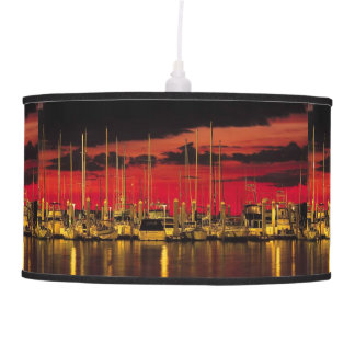CLASSIC BOATS AT SUNSET LAMPS
