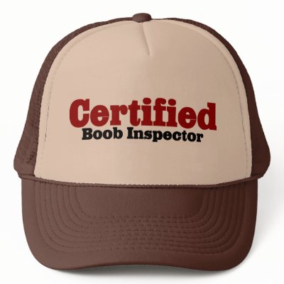 Classic Boob Inspector Creme Hat by TheBigTees