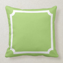 Classic Border Pillow in Mojito/White