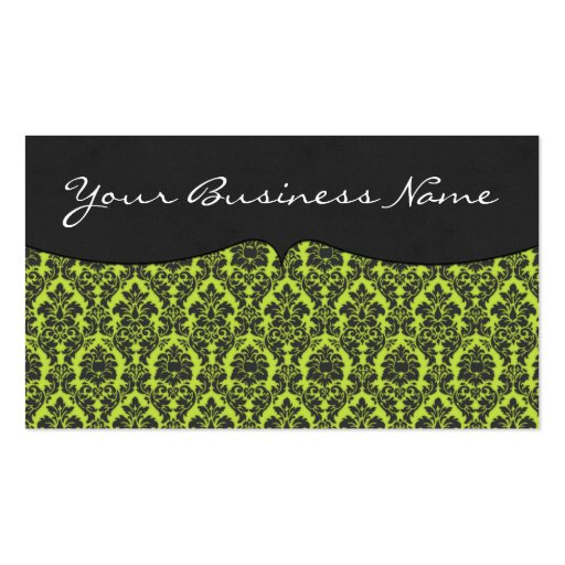 Classic Boutique Damask Lime Business Cards