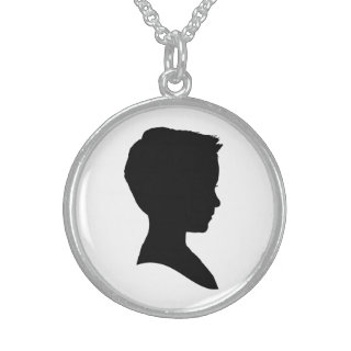 Classic Boy Silhouette Sterling Silver Necklaces