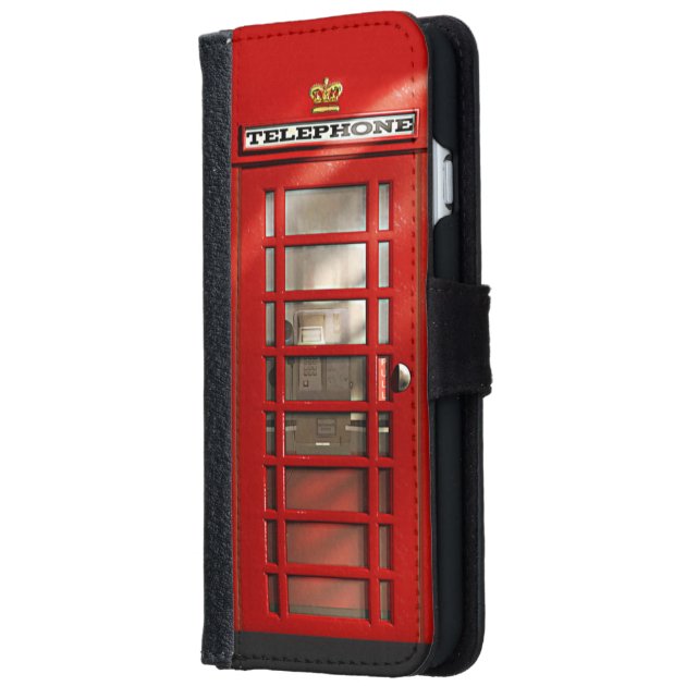 Classic British Red Telephone Box iPhone 6 Wallet Case-1