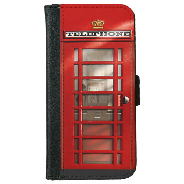 Classic British Red Telephone Box iPhone 6 Wallet Case-0