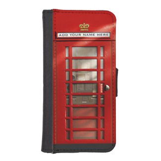 Classic British Red Telephone Box Personalized iPhone 5 Wallet Case