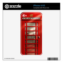 Classic British Red Telephone Box Decals For The Iphone 4