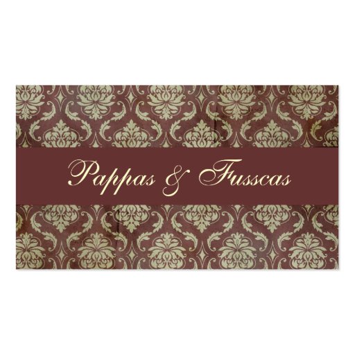 Classic Brown Damask Business Card Templates