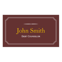 Classic Brown Debt Counselor Business Card