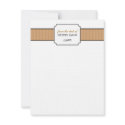Classic brown stripes from the desk of stationery invitation