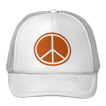 Classic Burnt Orange Peace Sign Mesh Hat