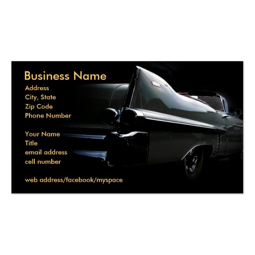 Classic Cadillac Business Card (front side)