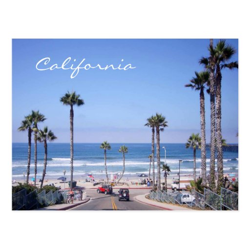 Classic California beach front Postcard | Zazzle