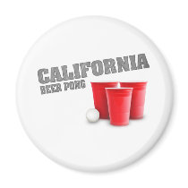 Classic California Beer Pong Fridge Magnet