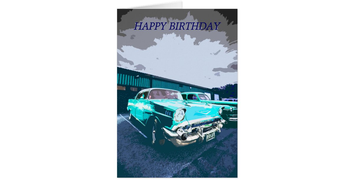 Classic Car Birthday Greeting Card | Zazzle