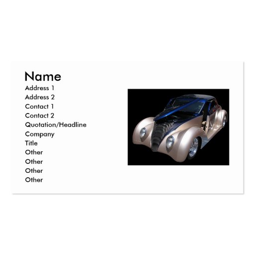 Classic Car Business Card (front side)