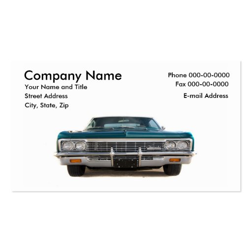 Classic Car Collector Business Card (front side)