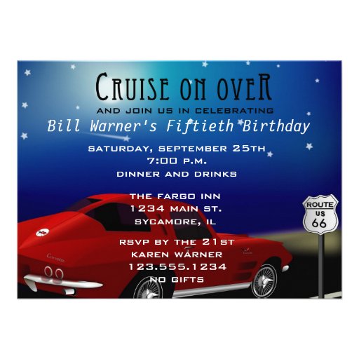 Classic Car Cruise on Over Invitation