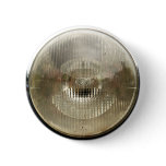 Classic car headlamp with round clear glass lens pin
