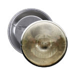 Classic car headlamp with round clear glass lens buttons