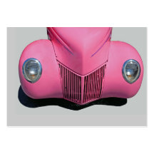 classic car painted pink business card templates