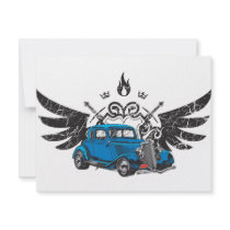 Classic Car Wings invitations