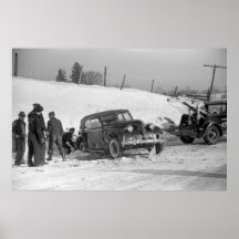 Classic Car Wreck, 1940 Print