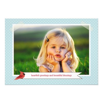 Classic Cardinal Double Sided 3 Photo Holiday Card