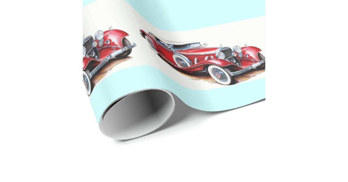 Classic Cars Wrapping Paper 