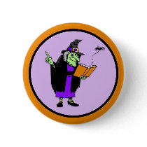 Classic Cartoon Halloween Witch Pin