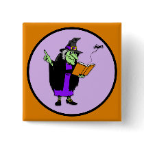 Classic Cartoon Halloween Witch Pin