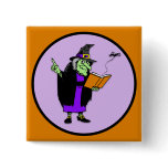 Classic Cartoon Halloween Witch Pin