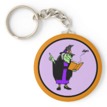 Classic Cartoon Halloween Witch Keychain