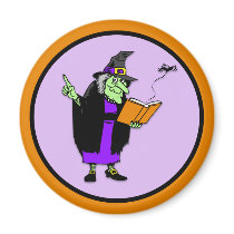 Classic Cartoon Halloween Witch Refrigerator Magnet