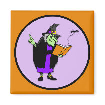 Classic Cartoon Halloween Witch Refrigerator Magnet