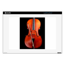 Classic cello on black decals for laptops