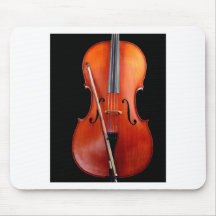Classic cello on black mousepads