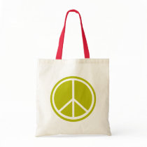 Classic Chartreuse Green Peace Sign Tote Bags