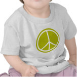 Classic Chartreuse Green Peace Sign Tee Shirt