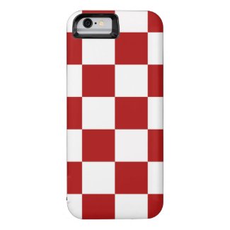 Classic Checkered Red and White Pattern iPhone 6 Case