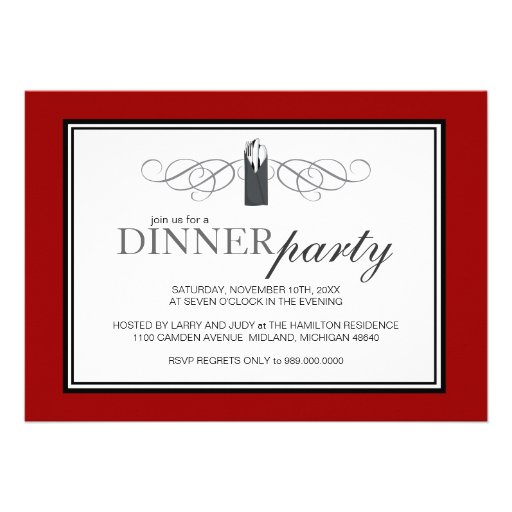 Classic Chic Dinner Party Invitations