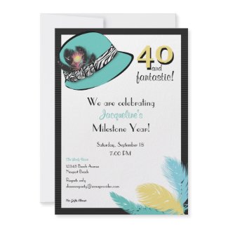 Classic Chic Hat with Feathers invitation