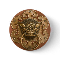 Classic Chinese Lion Button