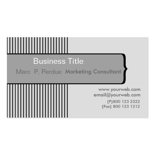 Classic Contemporary Modern PinStripe Minimalist Business Cards (front side)