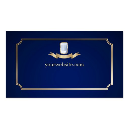 Classic Cook Chef Business Card Gold & Blue (back side)